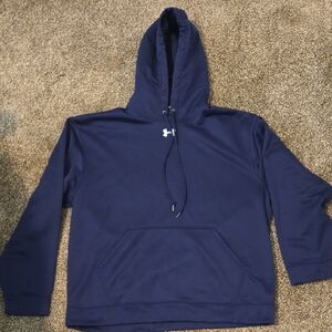 Mens Under Armour Blue Athletic Sweatshirt With Hood
